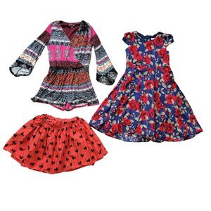 Mixed Brand Size 7/8 Girls Dress Bundle Lot 3pc Skirt Romper Dress Summer